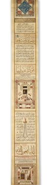 AN ILLUMINATED HAJJ SCROLL, 19TH CENTURY