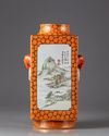 A Chinese  famille rose cong vase