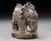 A NISHAPUR LAPIS LAZULI CHESS PIECE, ELEPHANT FORM, PERSIA, 9TH-12TH CENTURY