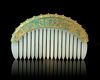 A COMB WITH CHINESE JADE AND BRONZE ORNAMENT, CHINA, LIAO DYNASTY  (907–1125)