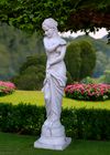 A MODERN SCULPTED CARRARA MARBLE MODEL OF A MAIDEN