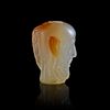 A ROMAN HEAD OF A BARBARIAN OR GAULISH A PALE ORANGE CARNELIAN , 1ST-2ND CENTURY AD