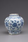 A blue and white vase