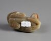 A Chinese celadon jade mythical beast