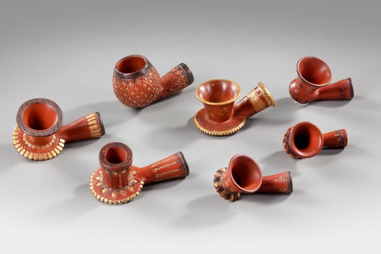 AN OTTOMAN GROUP OF SEVEN  PIPES, TURKEY, 19TH-20TH CENTURY