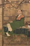 A JAPANESE SCREEN ON OXIDIZED SILVER LEAF PRESENTING A SPRING SCENE, LATE EDO PERIOD (FIRST HALF 19TH CENTURY)