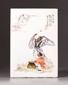 A Chinese famille rose porcelain plaque