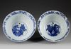 A PAIR OF BLUE AND WHITE MOULDED 'LOTUS' BOWLS, KANGXI PERIOD (1662-1722)