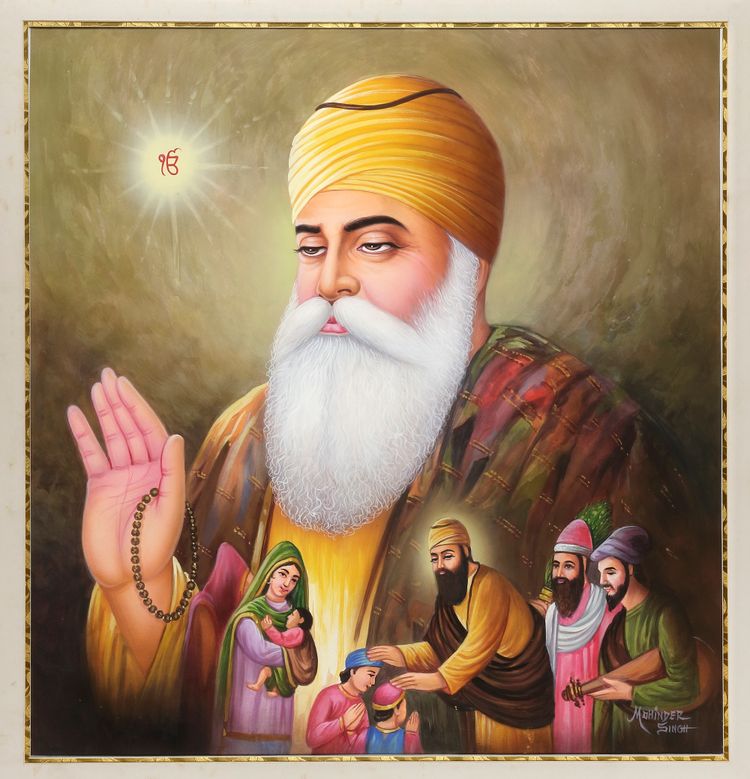 GURU NANAK (1469-1539) BY THE ARTIST MOHINDER SINGH, INDIA, SECOND HALF 20TH CENTURY