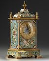 A FRENCH ORMOLU AND CHAMPLEVÉ ENAMEL MANTEL CLOCK, 19TH CENTURY
