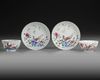 A CHINESE COLLECTION OF SIX CUPS AND SIX SAUCERS, 18TH CENTURY
