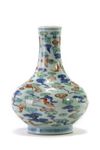 A Chinese doucai 'bats and clouds' bottle vase