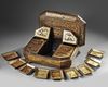 A Chinese export gilt lacquered games box