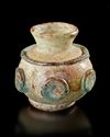 A SMALL BOTTLE WITH PASTILATED, SYRIA OR PERSIA, 8TH -11TH CENTURY