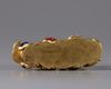 A CHINESE GILT BRONZE HARDSTONE INLAID-BRUSK REST, CHINA, 19TH CENTURY