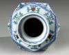 A CHINESE HEXAGONAL DOUCAI VASE, 19TH/20TH CENTURY