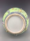 A Chinese green-ground famille rose appliqué decorated bottle vase