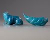 TWO CHINESE ROBIN'S EGG-GLAZED WATER DROPPERS, 19TH-20TH CENTURY