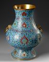 A CHINESE CLOISONNE ENAMEL HU VASE, QING DYNASTY (1644–1911)