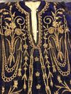 AN OTTOMAN DEEP BLUE EMBROIDERED VELVET WEDDING ROBE, TURKEY, 19TH CENTURY