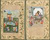A PAIR OF SAFAVID MINIATURE PAINTINGS, ILLUMINATED MANUSCRIPTS, PERSIA, MID TO LATE 18TH CENTURY