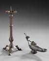 A ROMAN BRONZE LAMP WITH CANDELABRA, 2ND CENTURY AD