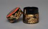A JAPANESE TEA CADDY (NATSUME) WITH PINE TREE DESIGN, MID 20TH CENTURY (MID SHOWA PERIOD)