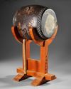 JAPANESE DRUM WITH STAND, 19TH CENTURY