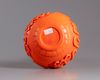 A orange Peking glass vase for the Islamic market