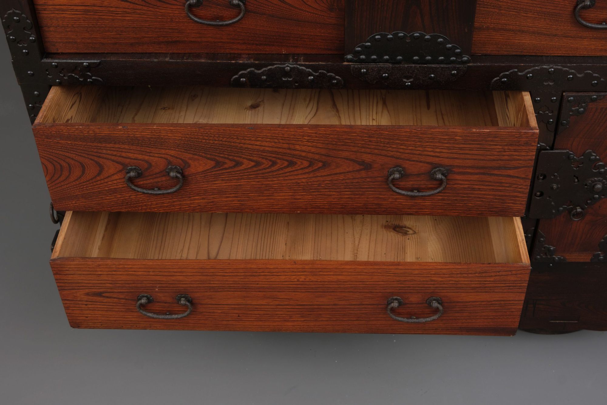 A JAPANESE KURUMA'DANSU 車箪笥 (WHEELED STORAGE CHEST, SECOND HALF