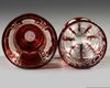 TWO BOHEMIAN HAND CARVED GLASS GOBLETS, CIRCA 1900