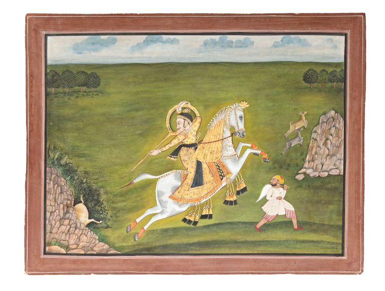 MAHARAJA ARI SINGH OF MEWAR HUNTING MEWAR, RAJASTHAN, INDIA, 18TH CENTURY