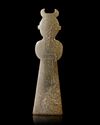 A HORNED JADE STANDING FIGURE, CHINA, WARRING STATES (475–221 BC)