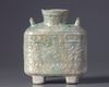 A GREEN-GLAZED POTTERY FLASK, LATE WESTERN HAN DYNASTY (1ST CENTURY BC - 8 AD)