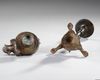 A ROMAN BRONZE LAMP WITH CANDELABRA, 2ND CENTURY AD