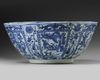 A CHINESE BLUE AND WHITE 'KRAAK PORSELEIN' BOWL, WANLI PERIOD (1573-1619)