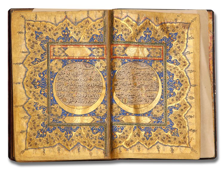 AN ILLUMINATED QURAN COPIED BY  HAFIZ ALI NAMIQ IBN MUSTAFA STUDENTS OF HAJI MUHAMMAD AMIN ALWASFI BETTER KNOWN AS BAKHBAJI, OTTOMAN, TURKEY, DATED 1281 AH/11864 AD