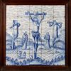 A BLUE AND WHITE DELFT TILE PANEL DEPICTING THE CRUCIFIXION, SECOND HALF 18TH CENTURY