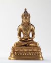 A CHINESE ZANABAZAR-STYLE GILT BRONZE AMITAYUS