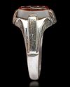 AN AGATE SEAL SILVER RING
