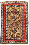 A RARE CAUCASIAN YELLOW GROUND KUBA RUG, MID 19TH CENTURY