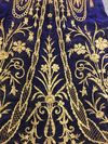 AN OTTOMAN DEEP BLUE EMBROIDERED VELVET WEDDING ROBE, TURKEY, 19TH CENTURY