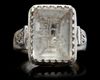 AN AGATE SEAL SILVER RING