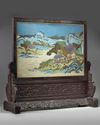 A large Chinese cloisonné enamel screen