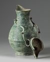 A large Chinese bronze hinged ewer and cover
