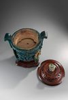 A LARGE CHINESE FAHUA DRAGON TRIPOD CENSER, 16TH CENTURY