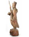A CHINESE PAINTED AND LACQUERED WOOD FIGURE OF A GUARDIAN, LATE MING DYNASTY (1368-1644)