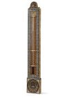 AN OTTOMAN WOODEN MOTHER-OF-PEARL AND IVORY INLAID BAROMETER,1297 AH/1879 - 1880 AD