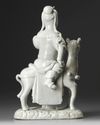 A Chinese Dehua white-glazed figure of Guandi on a horse