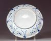 A CHINESE BLUE AND WHITE SCALLOPED RIM DISH, WANLI PERIOD (1573-1619)